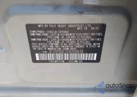 2015 Subaru Xv Crosstrek 2.0I Premium из США, поврежденный, VIN JF2GPADC1FH268474